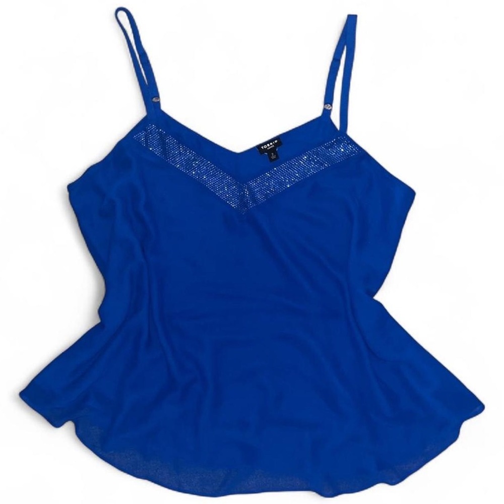 NWT Torrid size 2 royal blue layered tank top with sparkly details